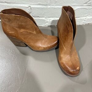 Kork-Ease Tan Leather Ankle Booties